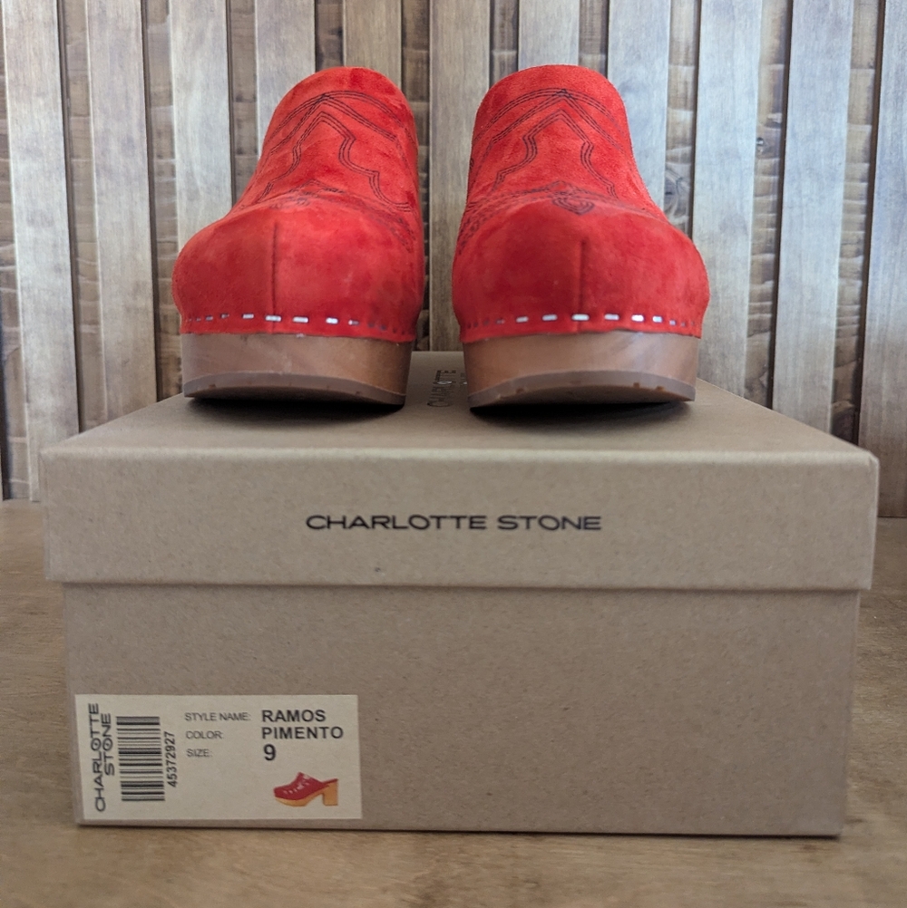 Charlotte Stone Ramos Clog - Pimento (Red) - Picture 2 of 13